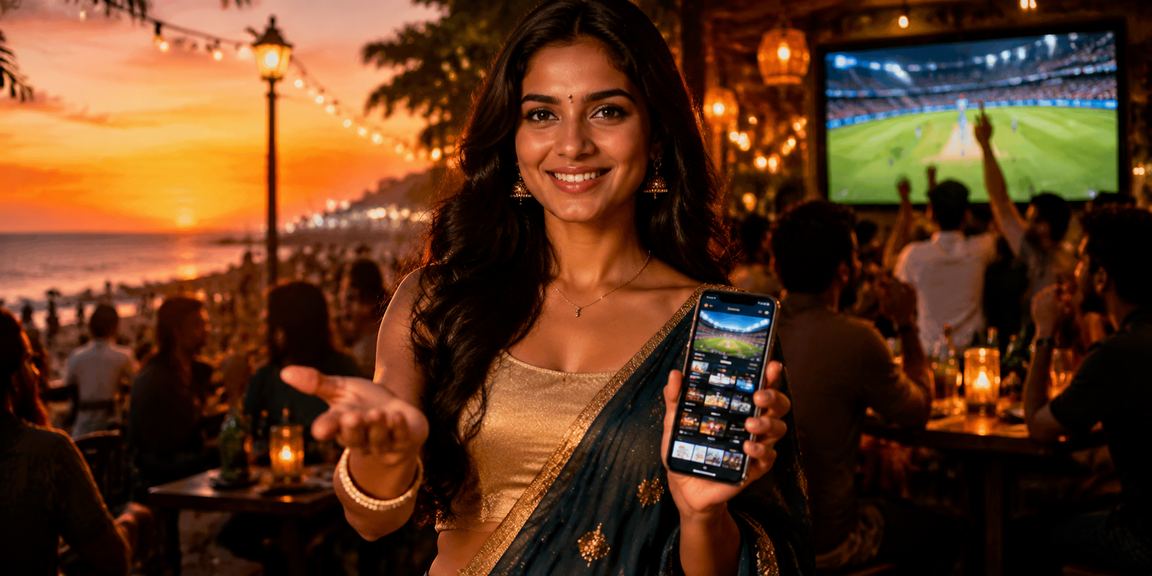 Night market scene near Chennai with cricket betting theme